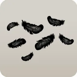ふわふわの黒い羽根