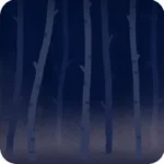 冬夜の白樺の森の背景