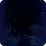 ジャングルの夜と植物と星の背景