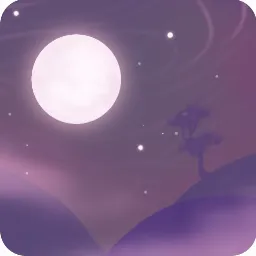 洞窟から見える暗い空と月