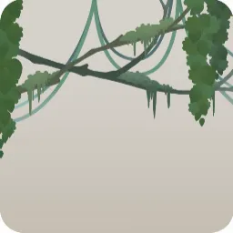 神殿の森にかかる植物