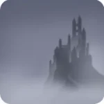 古城が望める深い霧の景色