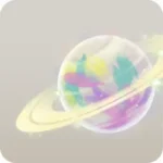 宙に浮かぶ土星の幻
