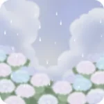紫陽花と雨空