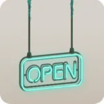 「OPEN」のネオンサイン