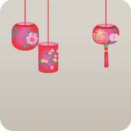 花柄の提灯