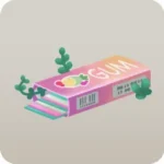 多肉植物が生えたピンクのガム