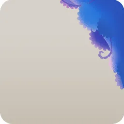 洞窟の壁に生える青い草・右