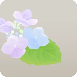 浮かぶ紫陽花・手前デコ左