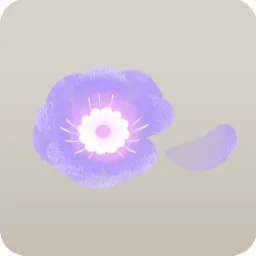 天を仰ぐオーロラの森のアネモネ