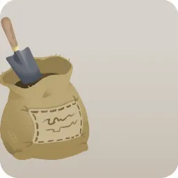 小さい土袋とスコップ
