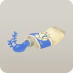 青いアクリル絵の具のチューブ