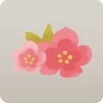 2輪の小さな桃の花